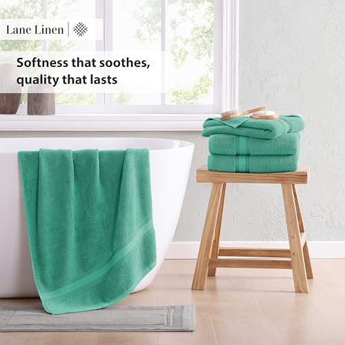 Image of LANE LINEN Extra Large Bath Towels for Bathroom- 100% Cotton Bath Sheets, Quick Dry, Large Size, Shower Towel, Cotton Sheet for Bathroom, Teal GreenTowels Set of 4