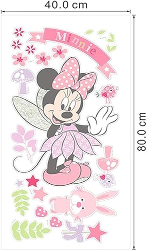 Miniatura 7 de Calcomanías de pared grandes de Mickey y Minnie Mouse para niños, dormitorio de bebé, guardería, calcomanías de pared de ventana de espejo de