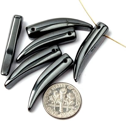 GEM-inside 6X30mm Pepper Shape Hematite Non-Magnetic Beads Pendant 5 Pcs image 4