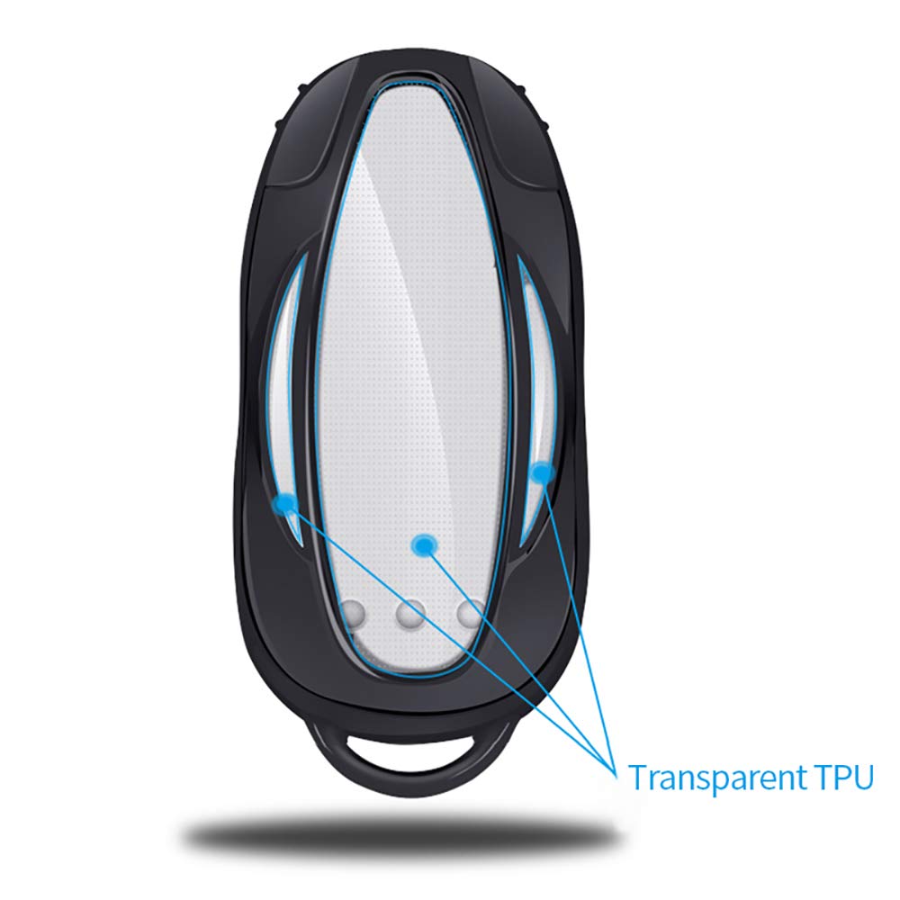Ontto Cover Per Chiave Tesla Model 3/S In Pelle TPU – Protezione Antigraffio, Colore Argento, Con Portachiavi