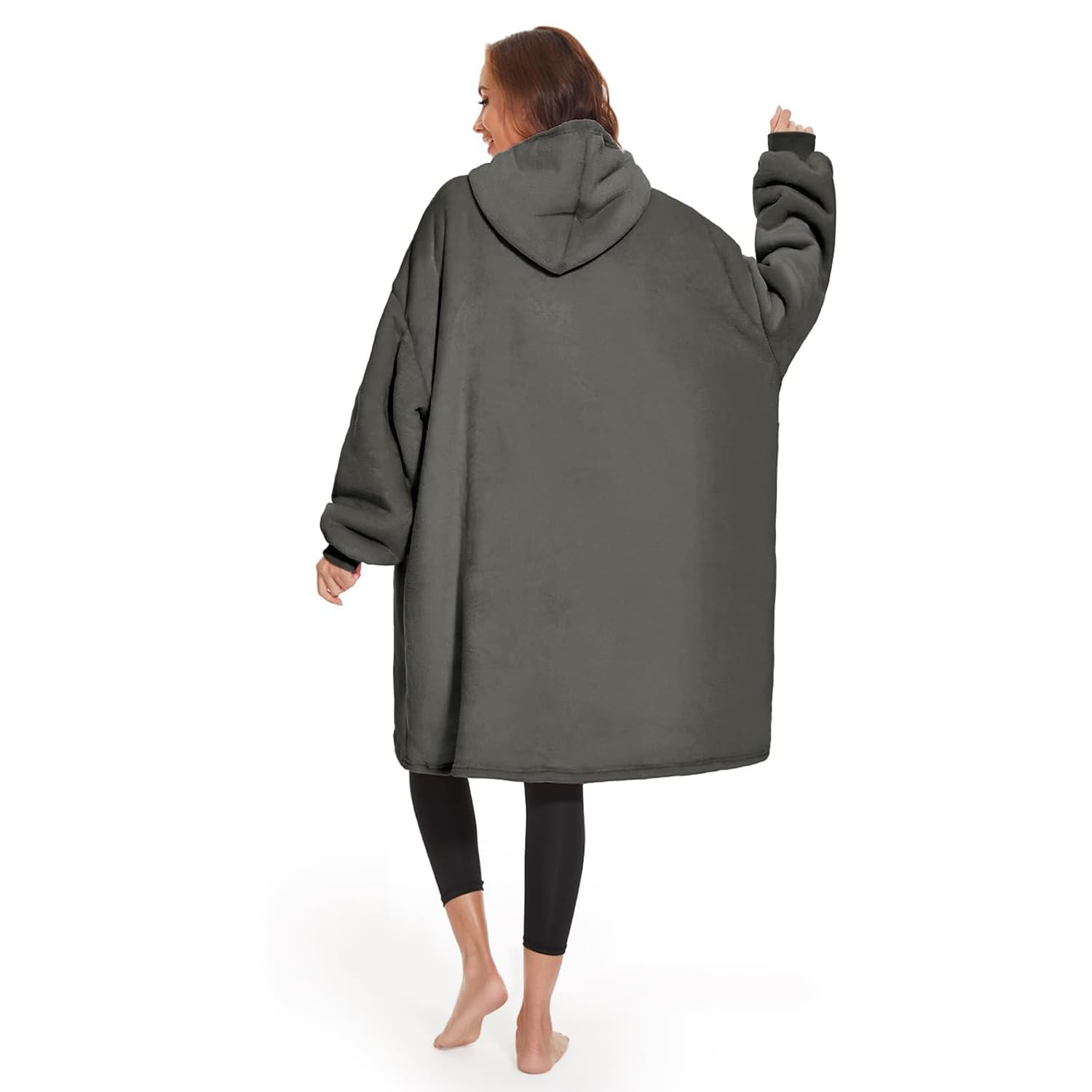 Coperta indossabile con cappuccio, felpa oversize con maniche coperte, calda e accogliente, regalo per donne e uomini