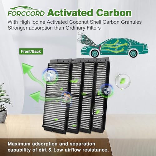 Image of 4-Pack Cabin Air Filters for Mazda 3 2010-2013, Mazda 3 Sport 2010-2014 | Replace#CF11672, Cabin Filter Automotive Replacement Passenger Compartment Air Filters Car Accessories