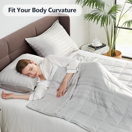 Image of Weighted Blanket Kids (36 inchx48 inch 3lbs),Ultra Soft and Cozy Cooling Weighted Blanket Kids,Heavy Blanket with Machine Washable Soft Blanket, Light Grey