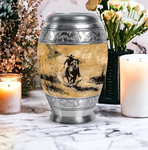 Image of Cowboy Urn - Ashes Urn for Women & Men - 10 inch Pack