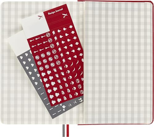 Moleskine - Rezeptjournal, Themen-Notizbuch - Hardcover-Notizbuch zum Sammeln und Organisieren Ihrer Rezepte - Große Größe 13 x 21 cm - 400 Seiten