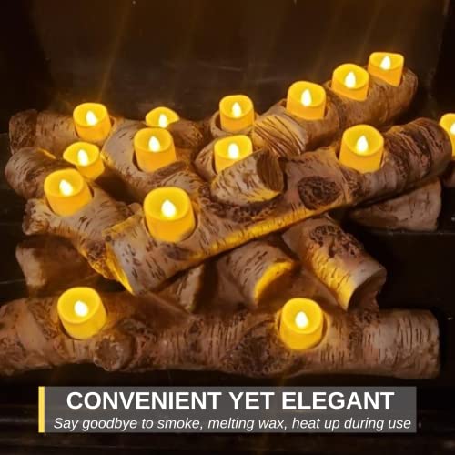 Homemory Flickering Flameless Candles With Timer, Long-Lasting Led Tea Lights With Timer, Fake Electric Battery Votive Candles For Table Centerpieces,Halloween,Christmas, Bright Amber 12Pcs, No Remote #TOP4