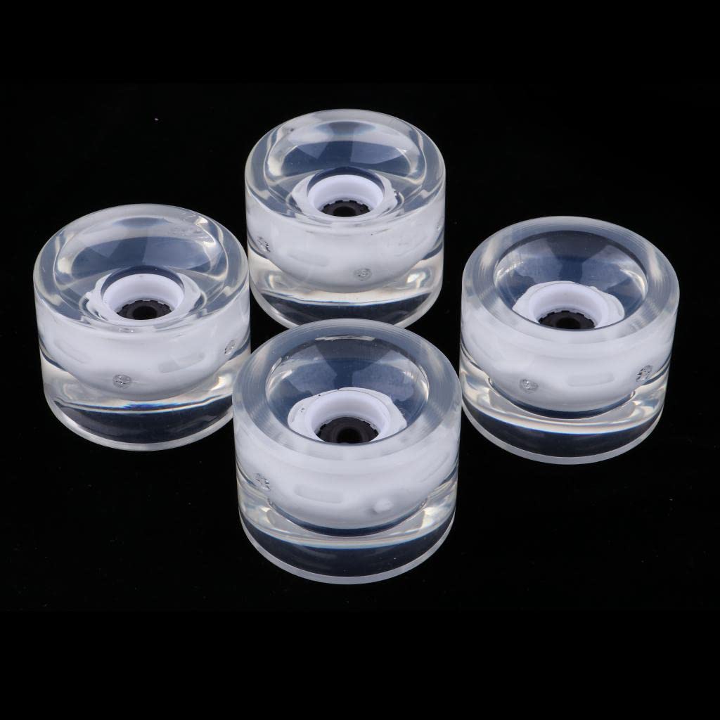 4 Piezas de Ruedas Luminosas para Longboard, Ruedas de Repuesto para Cruiser Skateboard, Ruedas de PU Resistentes a La Luz Nocturna para Descenso.