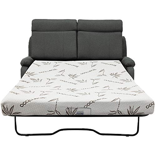 RecPro 65" RV Hide A Bed Loveseat | Cloth | Memory Foam Mattress | Pull Out Couch | Living Room Furniture (Fossil) - Image 5