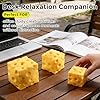 Cheese Squishy Cube Block, Squishy Fidget Toys for Adults & Teens, Easter Basket Stocking Stuffers, Sensory Stress Ball Squeeze Toys for Stress Relief (Yellow 2.4 in) #3