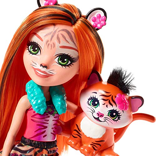 Enchantimals FRH39 - Enchantimals Tigermädchen Tanzie Tiger Puppe (15 cm) und Tierfreund Tuft – Bild 6