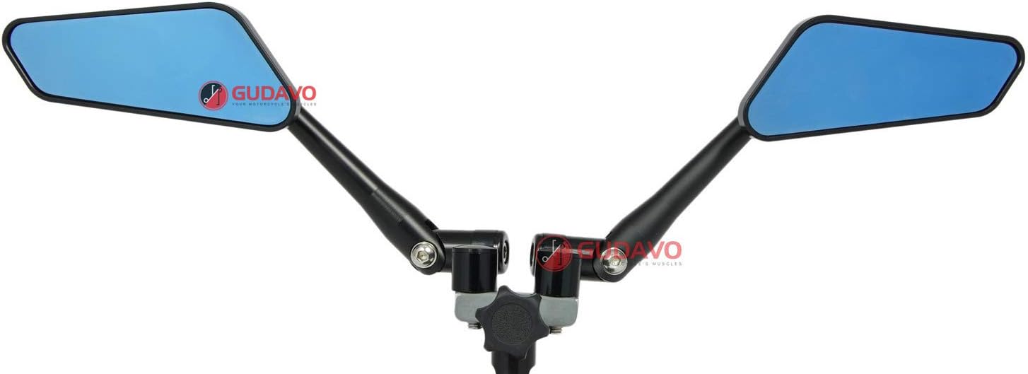 Motorcycle M8 M10 CNC Black Mirrors Full Aluminum Rear View Side Mirrors Compatible with Honda Suzuki Kawasaki Yamaha Ducati HUSQVARNA TRIUMPH BMW MOTO GUZZI (Style 3: Quadrilateral)