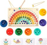MARAYAN Jeux Montessori 2 3 4 5 Ans-motricité Fine-Jouet en Bois-Puzzle Enfant bébé -Jouets d'activité et de développement-Jeu de Perles éducatif-Petite Moyenne Section Maternelle-Cadeau Fille Garçon