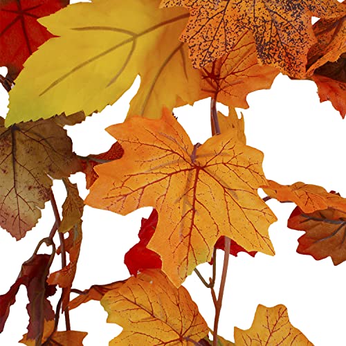 2 Pack Fall Maple Leaf Garland Hanging Fall Leaves Vine Artificial Autumn Garland Thanksgiving Decor For Home Wedding Party Christmas #TOP4