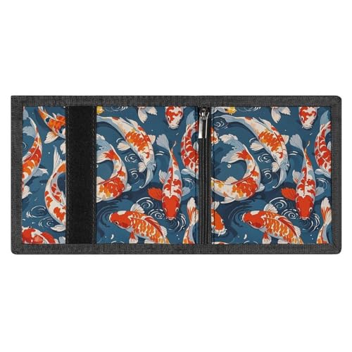 Many Fish Trifold Wallet, Card Cases And Money Oganizer Thin Stylish Mini Coin Bag with Zipper Coin Pocket Credit for Men And Women4