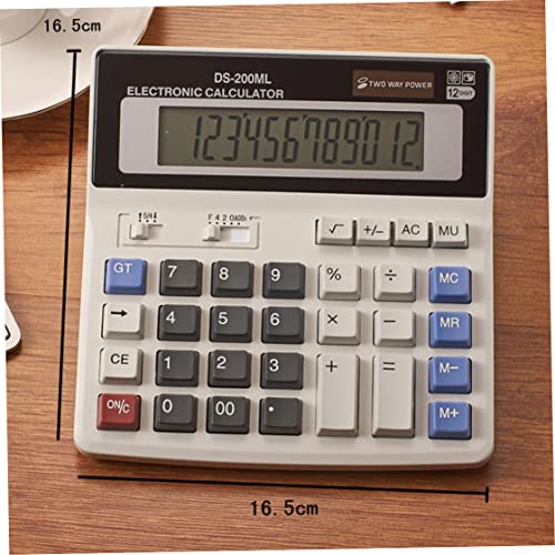 Calculadora portátil de escritorio con batería y panel solar para evitar interrupciones 4