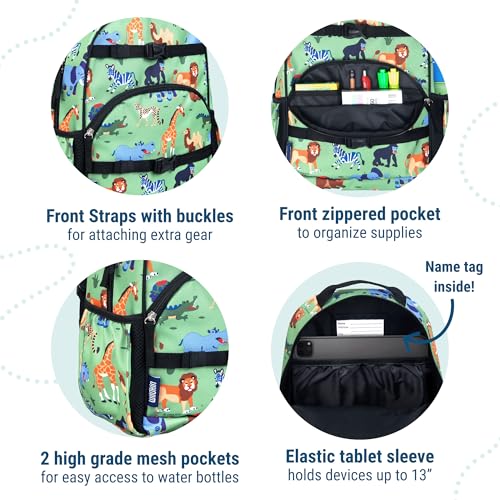 Image of Wildkin Kids Backpack for Boys & Girls, ECO rPET Recycled Lightweight Bookbag with Padded Straps