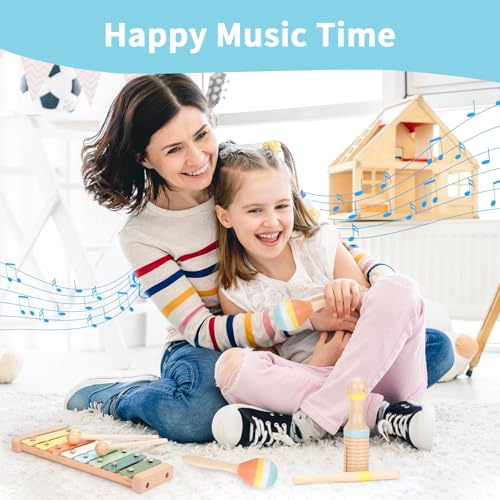 Baby Musical Instruments Set Wooden Montessori Toys for Toddlers 1-3 Percussion Instruments Set Modern Boho Music Toys for Kids Preschool Educational. - Image 7