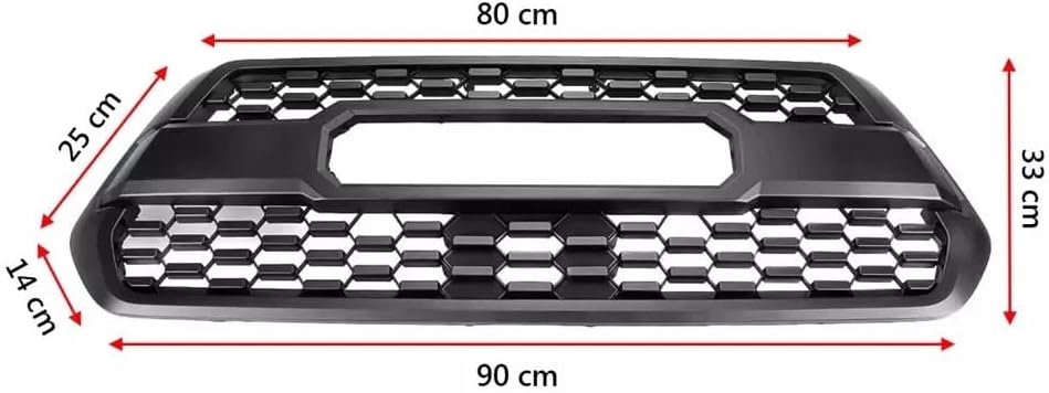 Front Bumper Grille Grill With Radar Garnish Sensor Cover Fit For 2016-2023 Toyota Tacoma Front Upper Grille With Accessories Matte Black