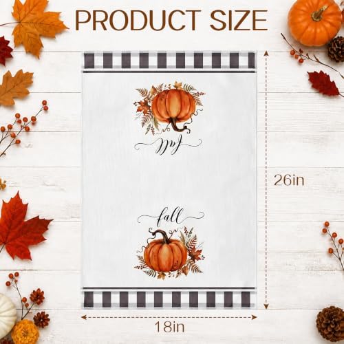 KUKKUME 2-Pack Fall Kitchen Towels, 26x18 in Pumpkin Leaf Decorative Gifts - 4