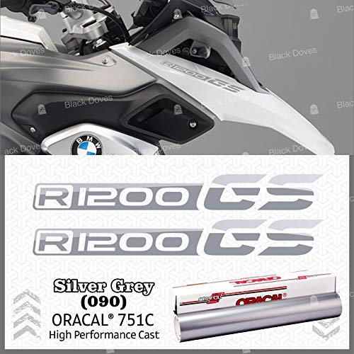 N.2 Aufkleber R1200GS kompatibel mit/Ersatz für BMW Motorrad R 1200 GS (Silber)