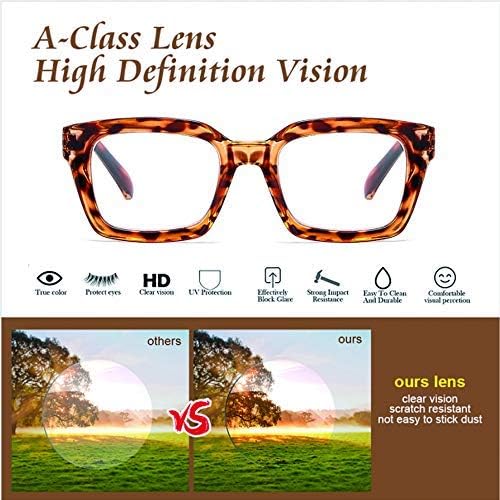 Suertree Reading Glasses Computer Glasses Fashion Comfortable Glasses for Reading Multicolor Large Glasses Frames Spring Hinge Reader Aided Eyeglasses for Men Women BM541 - Image 4