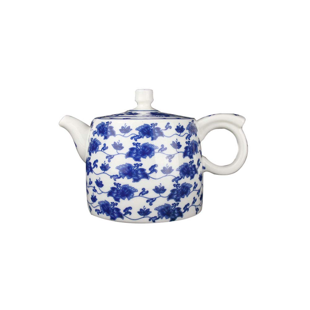 Tetera china Jingdezhen pintada a mano antigua de alta capacidad de porcelana azul y blanca - NO.38