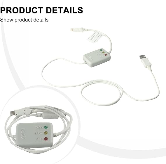 DCSD Serial Cable USB Flashing Engineering Line for IOS Device with Dual FT232 IC, White