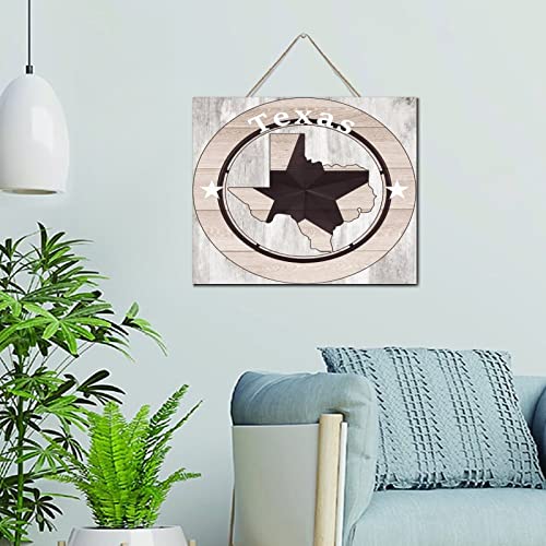 Plaque Texas Lone Star décoration murale en bois 25x30cm