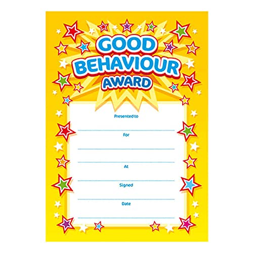 Image of 20 Good Behaviour Motivational Childrens Pupils School Praise Reward Certificates A5 Brainwaves Primary Teaching Services