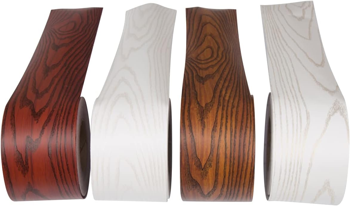 Wood Grain Wallpaper Border 32.8ft x 0.3ft Peel and Stick Wall Borders for Kitchen Bedroom Bathroom Ceiling Decor Sticker,Matte Black