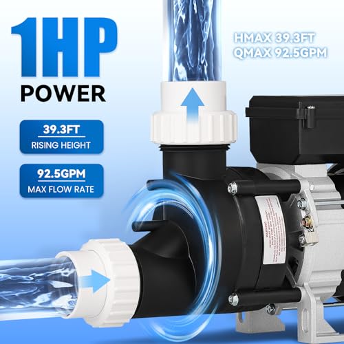 Mxmoonant SPA Pump, 1HP 110V Hot Tub SPA Circulation Pumps, Bathtub Jacuzzi Pump Motor for Water Circulation 1.5
