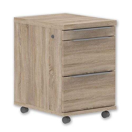 FORTE Calpe Container mit 3 Schubladen, Holzwerkstoff, Sonoma Eiche, 61 x 42 x 53 cm