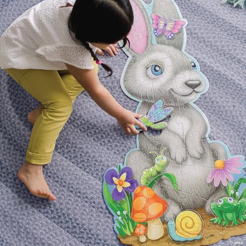 Peaceable-Kingdom-Shimmery-Bunny-Shaped-41-Piece-Floor-Puzzle-3-feet-x-2-feet-Great-Easter-Basket-Stuffers-and-Easter-Gifts-for-3-Year-Olds-4-Year-Olds-Up Peaceable Kingdom Shimmery Bunny Shaped 41 Piece Floor Puzzle 3 feet x 2 feet Great Easter Basket Stuffers and Easter Gifts for 3 Year Olds 4 Year Olds Up