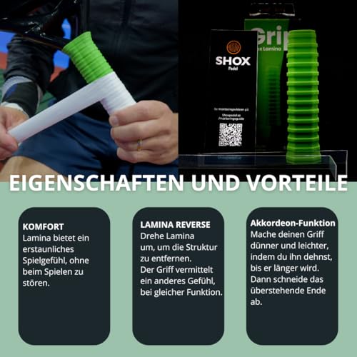 shoxpadel Premium Padelgriff mit Overgrip – Padel-Schlägergriff + Ultralweiches, Rutschfestes, Schweißresistentes und Dämpfendes Band Kontrolle (Orange)