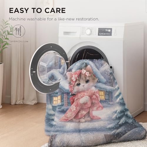 Image of King Size 7D Digital Print Bedsheet - 350 TC Cotton, Kids Friendly Design, Soft & Breathable 180 GSM Fabric, Machine Washable, Gift-Ready Packaging. (108x108 Inches). (Kitty)