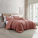 Amrapur Overseas 4-Piece Bria Garment Washed Comforter Set (Queen, Dark Rose)