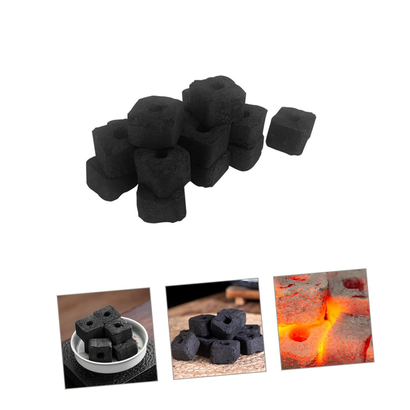 Briquetas de Carbón de Bambú 500g en Bolsa, Negras