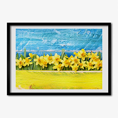 Cadre photo affiche 70x50 cm Tulup tableau peinture jonquilles decoration murale salon