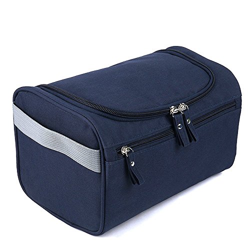 Travel Hanging Toiletry Bag Shaving Dopp Kit Cosmetic Organizer for Man & Woman with Sturdy Hanging Hook Accessories (Dark Blue)