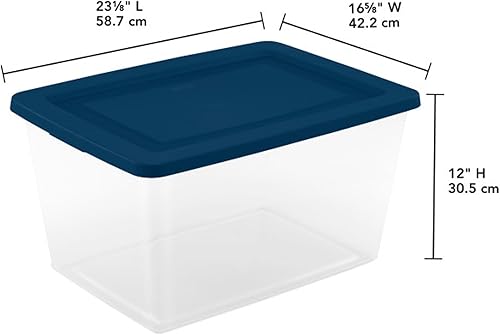 Miniatura 2 de Sterilite Paquete de 8 cajas de almacenamiento, contenedores apilables de plástico transparente, organizadores ligeros para el hogar con tapas a