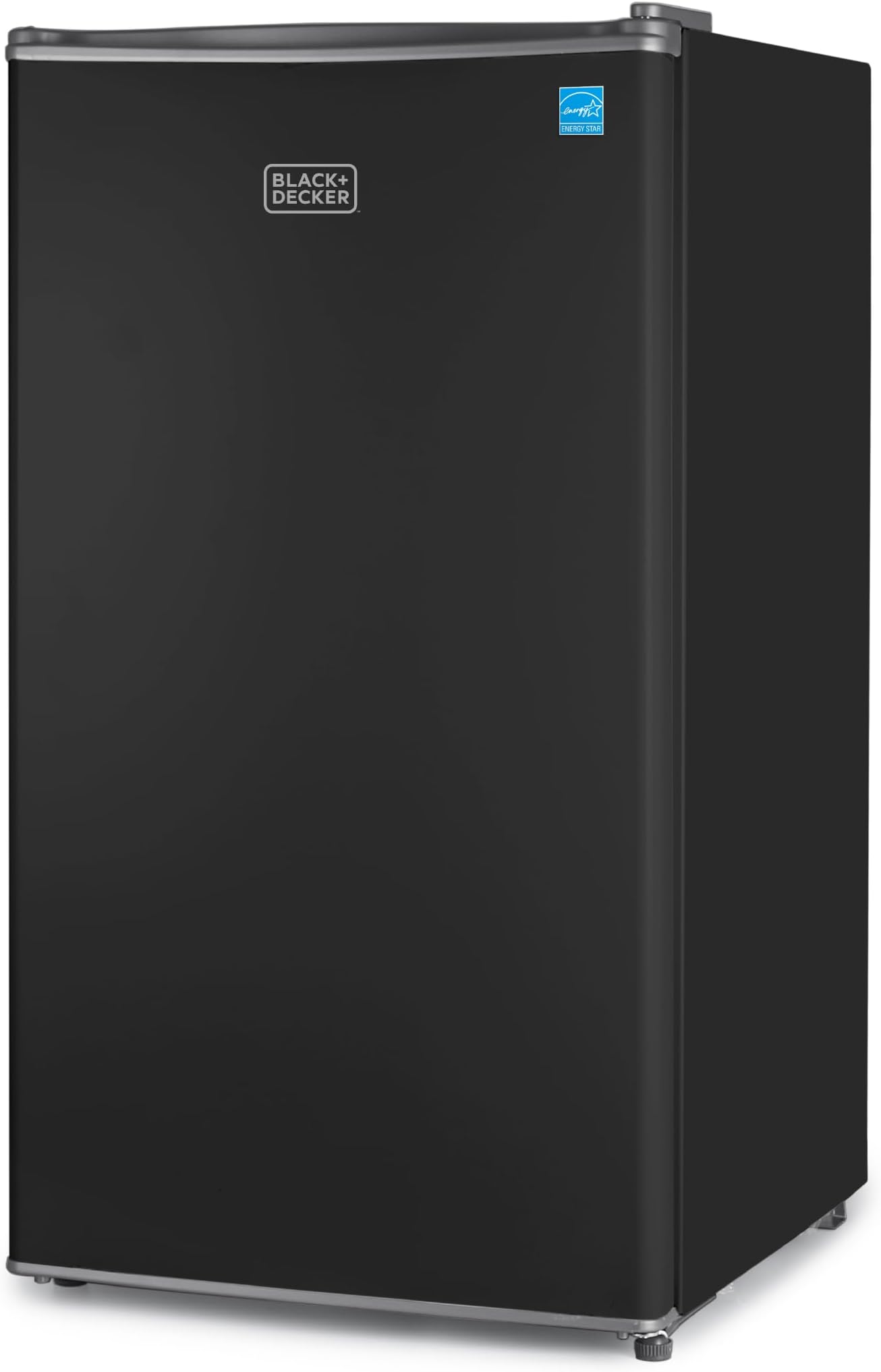BLACK+DECKER 3.2 Cu. Ft. Compact Refrigerator, ENERGY STAR Certified Small Refrigerator, Single Door Mini Fridge with Chiller Compartment, Personal Fridge for Home or Dorm Room, BCRK32B, Black