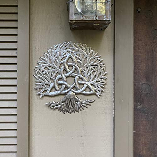 It's Cactus Celtic Knot Symbol, Tree Of Life Plaque, Metal Wall Hanging Art, Indoor Outdoor Decor, 13.75 Inches Round, Fair Trade Haitian Sculpture #TOP2