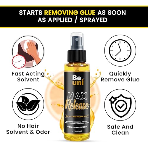 Image of Max Release C22 Remover Wig Glue Remover Spray - Fast Acting Adhesive Remover for Hair Patch & Wigs | Citrus Based, Skin Friendly Formula (Pack of 1, 118ml)