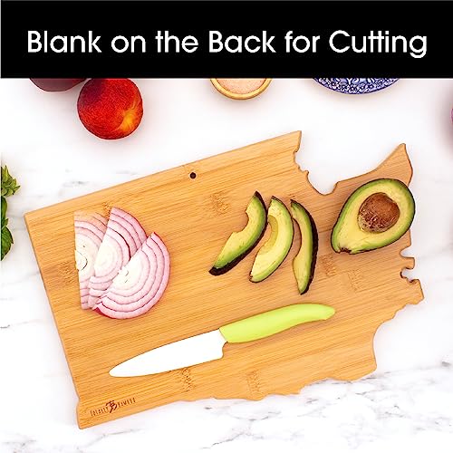 Totally Bamboo Destination Washington State Shaped Serving And Cutting Board, Includes Hang Tie For Wall Display #TOP3