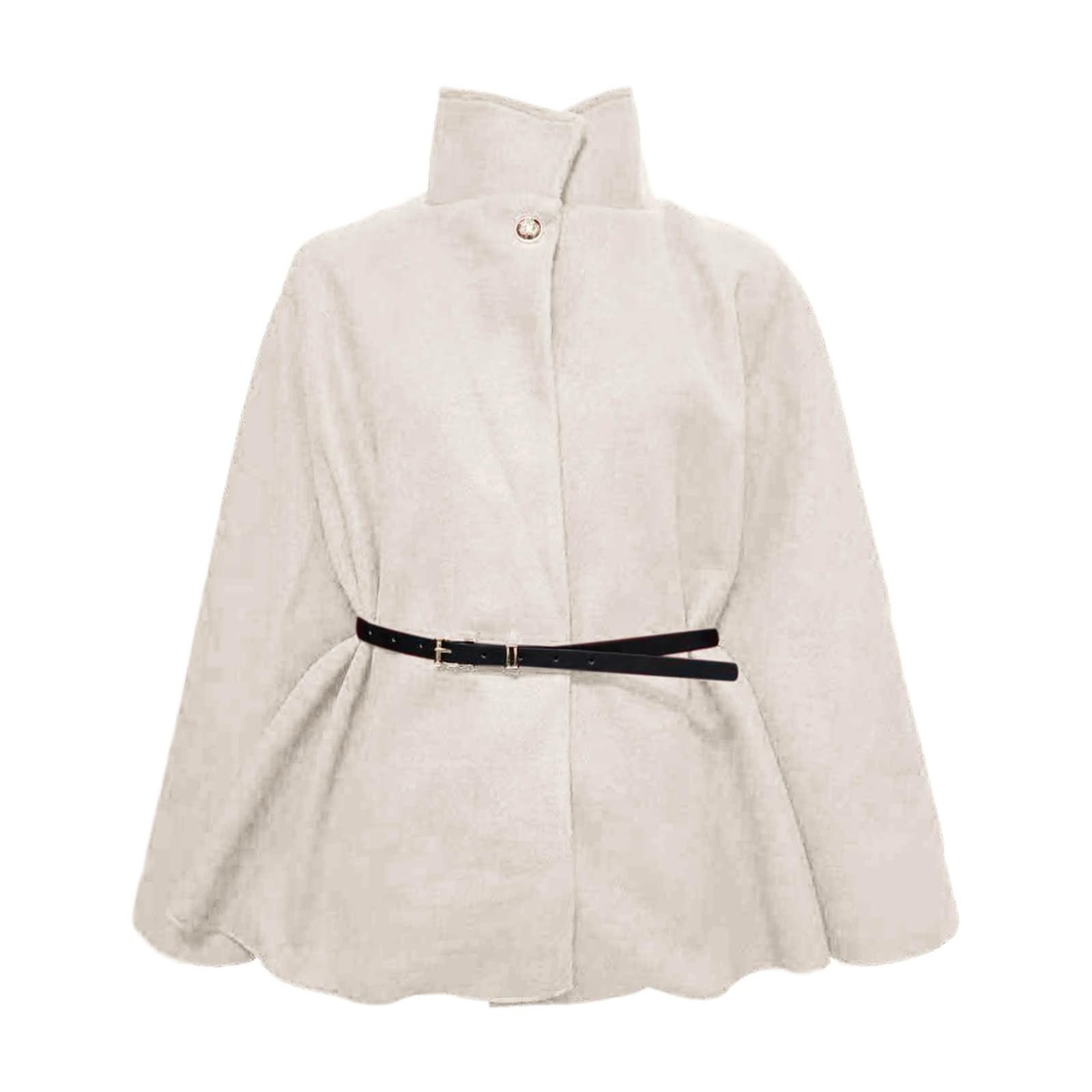 Genérico Abrigo de invierno grande con cinturón gabardina de moda lisa para clima frío, perfecto para uso diario de oficina o vacaciones