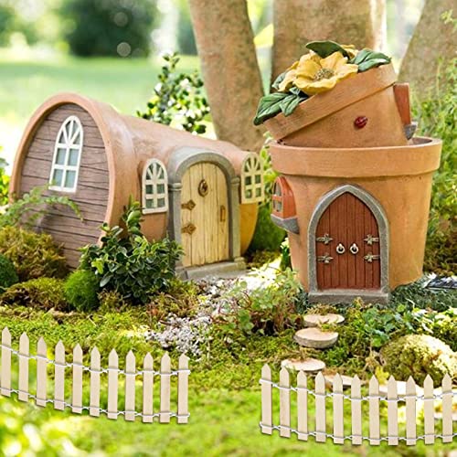 Miniatur Zaun Holz Feengarten Zaun Mini Gartenzaun Holz 90 x 5 cm Holzfarbe Kleiner Zaun zum Basteln für Feengarten Terrarium Puppenhaus Garten Bonsai Landschaftsbau Modellbau Ostern Weihnachten