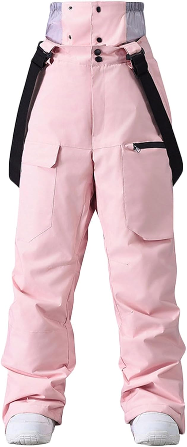 Womens Ski Pants Snowboard Pants Baggy Snow Bibs Pants Overall Waterproof Windproof Insulated Winter Sports Outfits