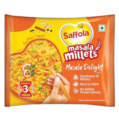 Image of Saffola Masala Millets Masala Delight | Lower in calories, Rich in Fibre | Yummy Millets for Happy Tummy, 35g