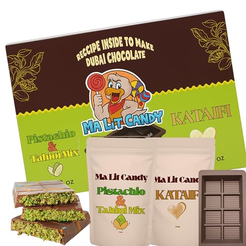 Ma Lit Candy Dubai Chocolate Bar Kit - Holidays Gift Box - INCLUDES Kataifi, Pistachio & Tahini...