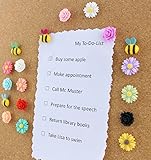 Yalis 24 Pcs Decorative Thumbtacks Colorful Floret and Bees Pushpins for Feature Wall, Whiteboard,...